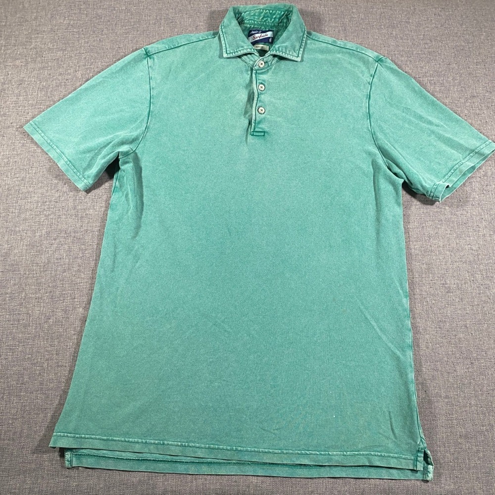 Johnnie-O Surfside Polo Mens Medium Palm Green‎ Short Sleeve Stretch Lightweight